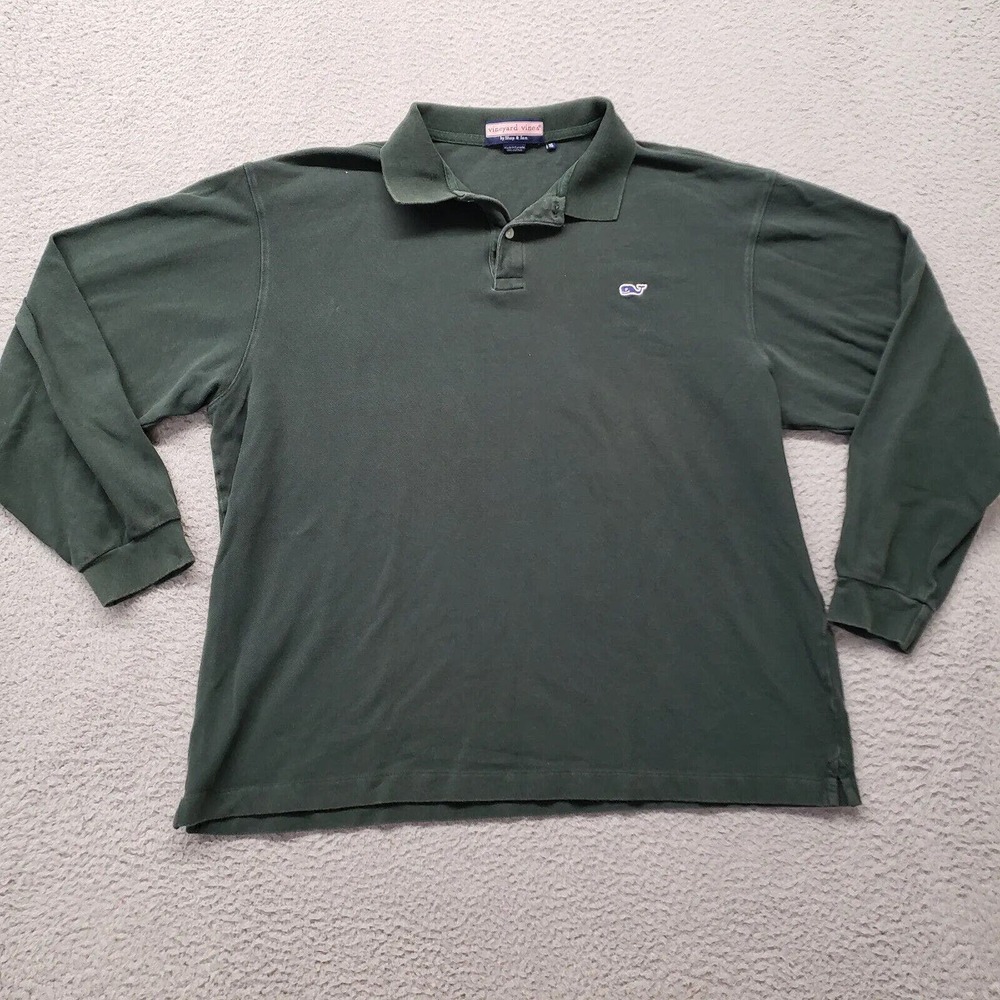 Vineyard Vines Shirt Mens XL Green Vintage Canada Whale Polo Casual Outdoor Golf